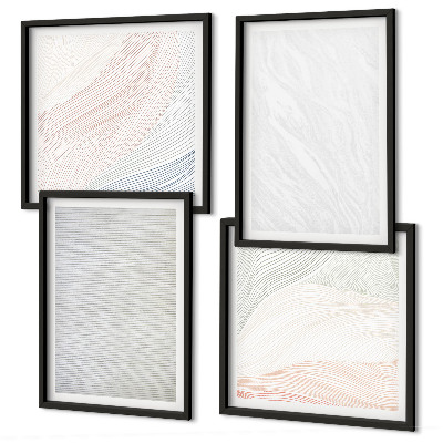 Set van posters met lijst Heldere structuren, zandpatronen