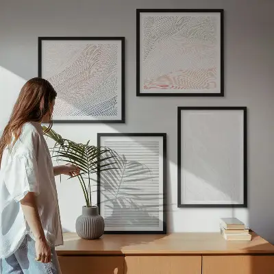 Poster met lijst heldere structuren en zandpatronen