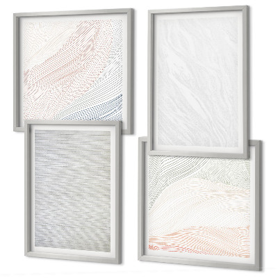 Set van posters met lijst Heldere structuren, zandpatronen