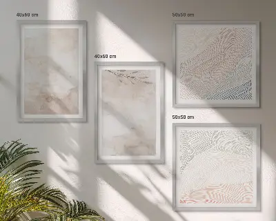 Aquarelbladeren in pastel meerluik in lijst