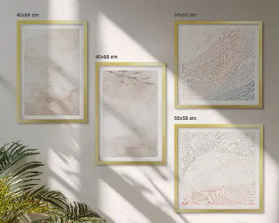 Aquarelbladeren in pastel meerluik in lijst