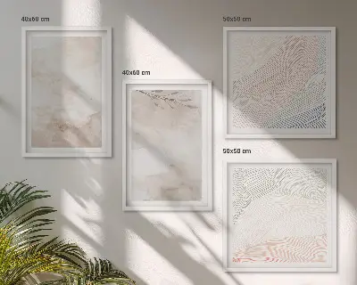 Aquarelbladeren in pastel meerluik in lijst
