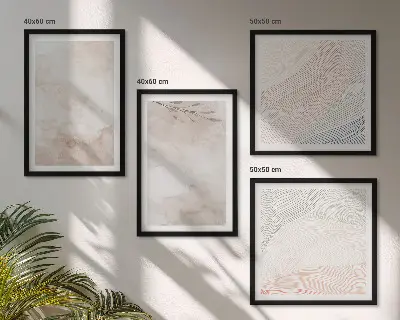 Aquarelbladeren in pastel meerluik in lijst