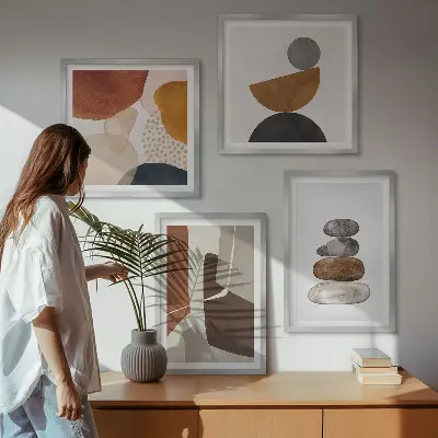Set abstracte posters met lijst set van wanddecoraties