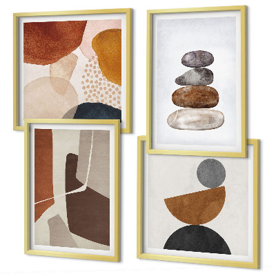 Set van posters met lijst Abstracte schilderdecoraties