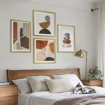 Set abstracte posters met lijst set van wanddecoraties