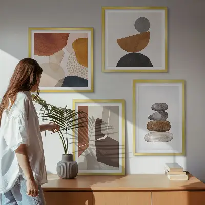 Set abstracte posters met lijst set van wanddecoraties
