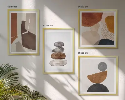 Set abstracte posters met lijst set van wanddecoraties