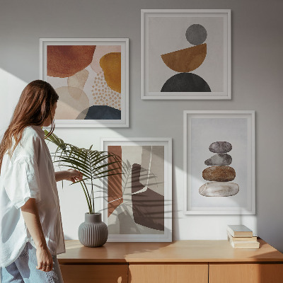 Set van posters met lijst Abstracte schilderdecoraties