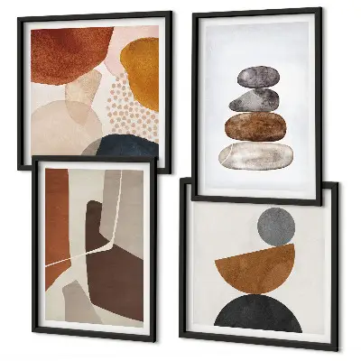 Set abstracte posters met lijst set van wanddecoraties