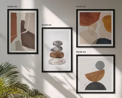 Set abstracte posters met lijst set van wanddecoraties