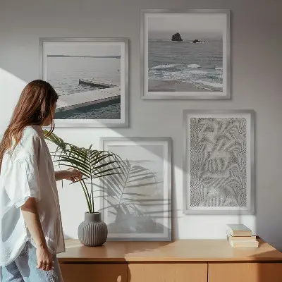 Abstract design met moderne texturen meerluik in lijst