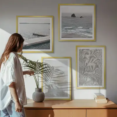Abstract design met moderne texturen meerluik in lijst