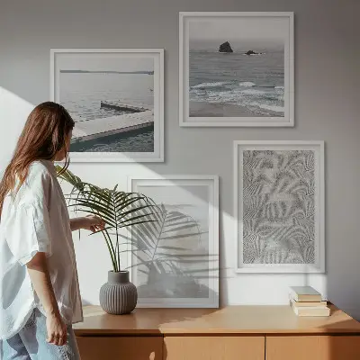 Abstract design met moderne texturen meerluik in lijst