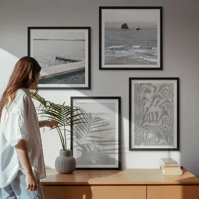 Abstract design met moderne texturen meerluik in lijst