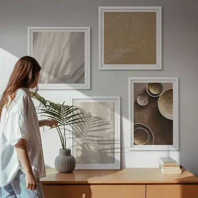 Set posters met lijst met structuur, textuur en minimalisme