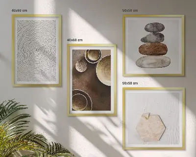 Texturen in de moderne kunst meerluik in lijst