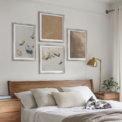Set van posters met lijst Natuurlijke structuren van strandstenen