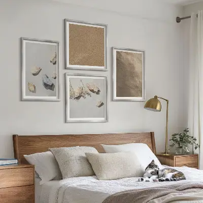 Natuurlijke structuren van strandstenen set van posters met lijst