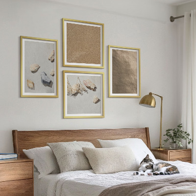 Set van posters met lijst Natuurlijke structuren van strandstenen