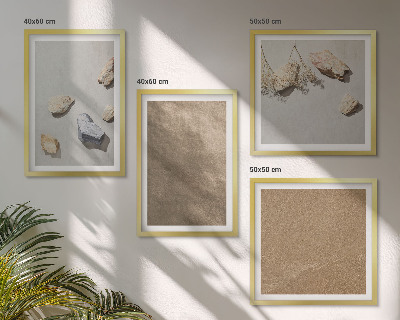 Set van posters met lijst Natuurlijke structuren van strandstenen