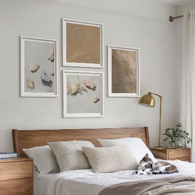 Set van posters met lijst Natuurlijke structuren van strandstenen