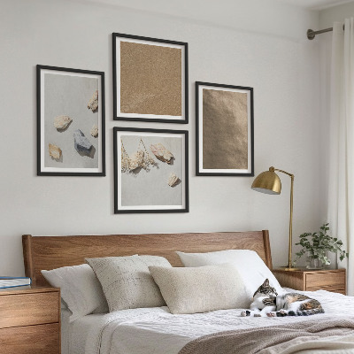 Set van posters met lijst Natuurlijke structuren van strandstenen