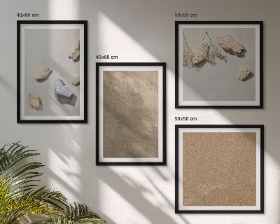 Set van posters met lijst Natuurlijke structuren van strandstenen