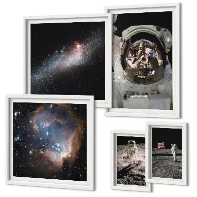 Wanddecoratie compositie Astronauten landen op de maan