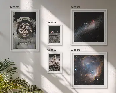 Wanddecoratie compositie astronauten die landen op de maan