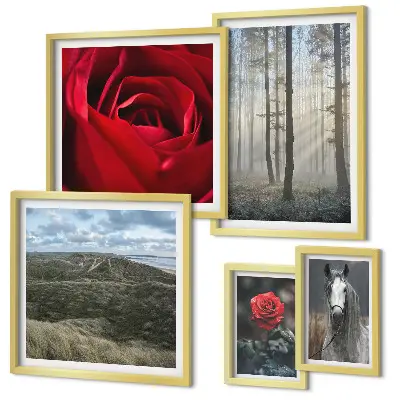 Wanddecoratie compositie met natuurlijke bloemen in verschillende stijlen