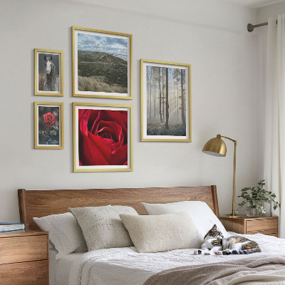 Wanddecoratie compositie Natuurlijke bloemen in verschillende stijlen