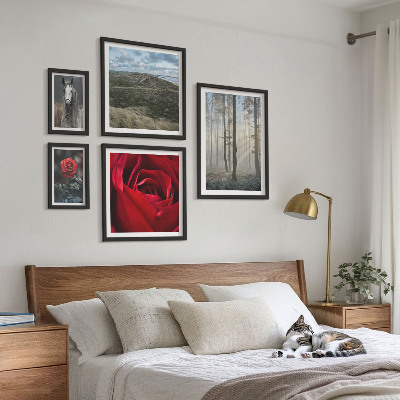 Wanddecoratie compositie Natuurlijke bloemen in verschillende stijlen