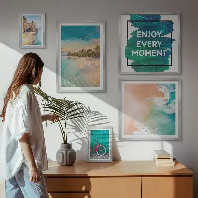 Moderne schilderijen set Vakantiesfeer