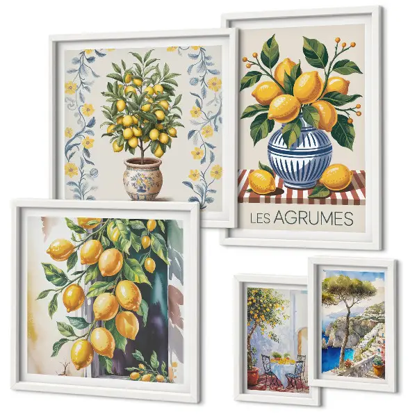 Gallery wall met mediterrane citrusvruchten