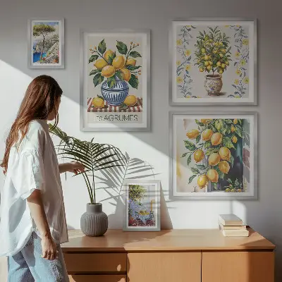 Gallery wall met mediterrane citrusvruchten