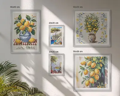Gallery wall met mediterrane citrusvruchten