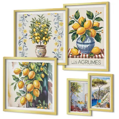 Gallery wall met mediterrane citrusvruchten