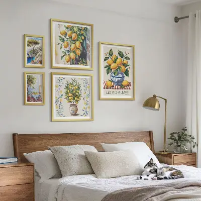 Gallery wall met mediterrane citrusvruchten