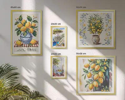 Gallery wall met mediterrane citrusvruchten