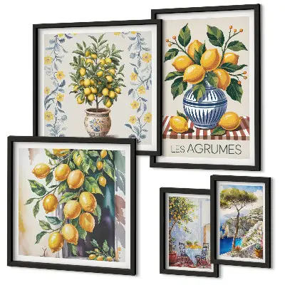 Gallery wall met mediterrane citrusvruchten