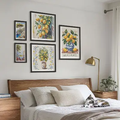 Gallery wall met mediterrane citrusvruchten