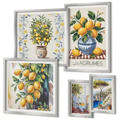 Gallery wall met mediterrane citrusvruchten