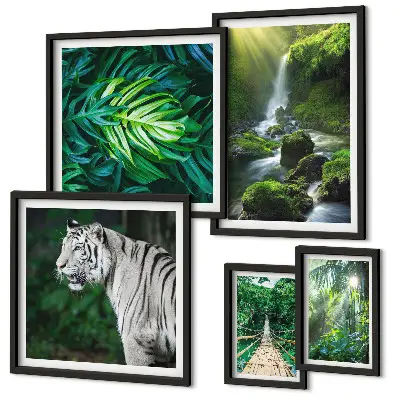 Wanddecoratie compositie Tropische natuurlandschappen