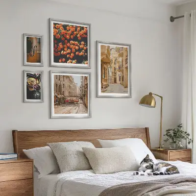 Moderne schilderijen set Charmante straten vol smaken