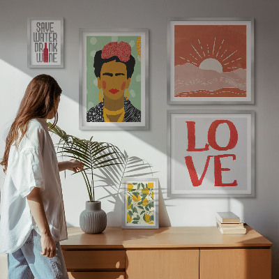 Gallery wall Boho-stijl bloemen vrouw