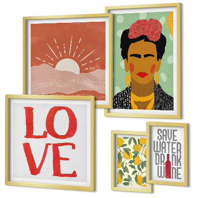 Gallery wall Boho-stijl bloemen vrouw
