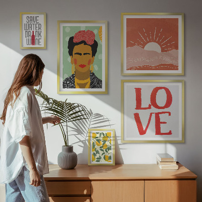 Gallery wall Boho-stijl bloemen vrouw