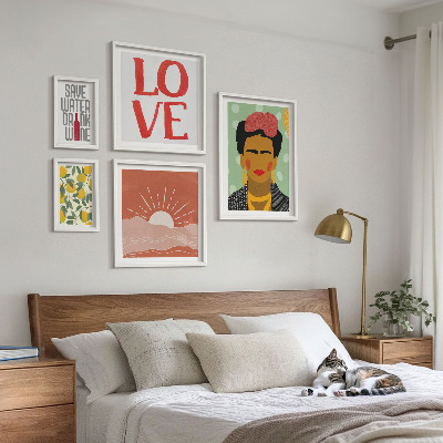 Gallery wall Boho-stijl bloemen vrouw