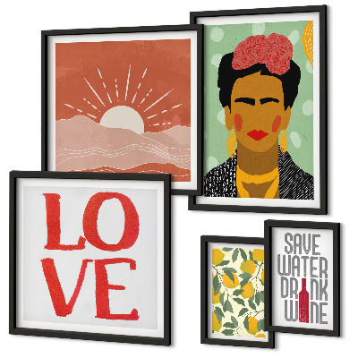Gallery wall Boho-stijl bloemen vrouw